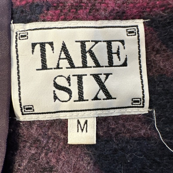 Take Six Size Medium‎ Vintage Aztec Blazer Wool Blend One Button - Picture 5 of 6